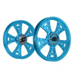 Buy ALLOY WHEEL SET FOR RE STANDARD FATBOY HARLEY BLUE CHROME KINGWAY on 0 % discount
