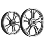 Buy ALLOY WHEEL SET FOR RE STANDARD HARLEY YMODEL RIM BLACK CNC SPOKES HALF BLACK HALF CNC KINGWAY on 0 % discount