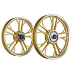 Buy ALLOY WHEEL SET FOR RE STANDARD GOLD CNC YMODEL HARLEY KINGWAY on 0 % discount