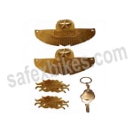 Buy BRASS PETROL TANK MONOGRAM STAR TYPE WITH MULTI PURPOSE EMBLEM(harley davidson design) AND KEY CHAIN D3 FOR ROYAL ENFIELD BULLET ZADON on 0 % discount