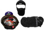 Buy BLACK CABLE LOCK (PASSCODE) WITH BLACK  LEG GUARD ROPE AND FACE MASK ZADON on 15.00 % discount