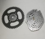 Buy CHAIN SPROCKET KIT 4 HOLE / 45 TEETH / 14 TEETH / 118 LINK LIBERO G5/ ALBA / YBR 110 / SALUTO 125 ZADON on 0.00 % discount