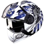 Buy FLIP OFF FULL FACE HELMET DOWNTOWN FULL FACE D1 DECOR WHITE N1 STUDDS on 0 % discount
