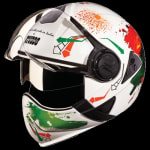 Buy FLIP OFF FULL FACE HELMET DOWNTOWN FULL FACE D2 DECOR WHITE N10 (600MM) STUDDS on 0 % discount