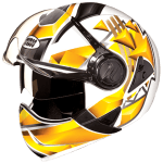 Buy FLIP OFF FULL FACE HELMET DOWNTOWN FULL FACE D3 DECOR WHITE N5 STUDDS on 0 % discount