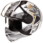 Buy FLIP OFF FULL FACE HELMET DOWNTOWN FULL FACE D3 DECOR WHITE N4 STUDDS on 0 % discount