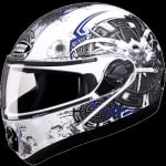 Buy FLIP UP FULL FACE HELMET NINJA 2G D1 DECOR  WHITE N12 (570MM) STUDDS on 0 % discount