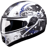 Buy FLIP UP FULL FACE HELMET NINJA 2G D1 DECOR  WHITE N12 STUDDS on 0 % discount