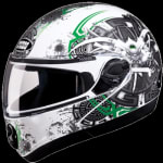 Buy FLIP UP FULL FACE HELMET NINJA 2G D1 DECOR  WHITE N3 (570MM) STUDDS on 0 % discount