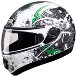 Buy FLIP UP FULL FACE HELMET NINJA 2G D1 DECOR  WHITE N3 STUDDS on 0 % discount