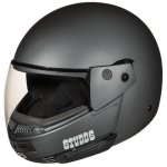 Buy FLIP UP FULL FACE HELMET NINJA PASTEL PLAIN MATT GREY STUDDS on 0 % discount