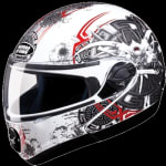 Buy FLIP UP FULL FACE HELMET NINJA 2G D1 DECOR  WHITE N2 (600MM) STUDDS on 0 % discount