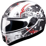 Buy FLIP UP FULL FACE HELMET NINJA 2G D1 DECOR  WHITE N2 STUDDS on 0 % discount