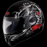 Buy FLIP UP FULL FACE HELMET NINJA 2G D2 DECOR MATT BLACK N2 (580MM) STUDDS on 0 % discount