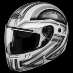 Buy FLIP UP FULL FACE HELMET NINJA 3G D1 DECOR WHITE N4 (600MM) STUDDS on 0 % discount