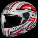 Buy FLIP UP FULL FACE HELMET NINJA 3G D1 DECOR WHITE N2 (580MM) STUDDS on 0 % discount