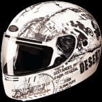 Buy FLIP UP FULL FACE HELMET NINJA 3G D5 DECOR  MATT WHITE N4 (580MM) STUDDS on 0 % discount