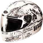 Buy FLIP UP FULL FACE HELMET NINJA 3G D5 DECOR  MATT WHITE N4 STUDDS on 0 % discount