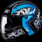 Buy FLIP UP FULL FACE HELMET NINJA D7 DECOR BLACK N1 (580MM) STUDDS on 0 % discount