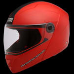 Buy FLIP UP FULL FACE HELMET NINJA ELITE RED WITH CARBON CENTER STRIP (540MM) STUDDS on 0 % discount