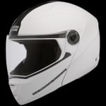 Buy FLIP UP FULL FACE HELMET NINJA ELITE WHITE WITH PLAIN CENTER STRIP (580MM) STUDDS on 0 % discount