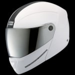 Buy FLIP UP FULL FACE HELMET NINJA ELITE WITH MIRROR VISOR WHITE (540MM) STUDDS on 0 % discount