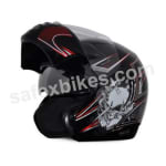 Buy Vega flip up Helmet - Boolean Graphic (Black Base with Red Graphics) on 0 % discount