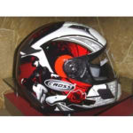 Buy Cross full face Helmet-FF377 White/Red on 0 % discount