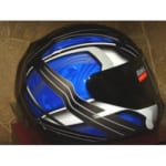 Buy Cross full face Helmet-FF391 With Pump-Black/Blue on 0 % discount