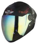 Buy FULL FACE HELMET SBA-2 MAHADEV DOUBLE VISOR MAT BLACK WITH WHITE NIGHT VISION WITH RAINBOW INNER VISOR (600MM) STEELBIRD AIR on 0 % discount