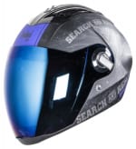 Buy FULL FACE HELMET  SBA-2 SEARCH & RESCUE MAT BLACK BLUE WITH BLUE VISOR (600MM) STEELBIRD AIR on 0 % discount