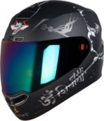 Buy FULL FACE HELMET SBA-1 MAHADEV MOTORBIKE HELMET  (MATT BLACK WHITE RAINBOW VISOR) STEELBIRD on 0 % discount