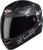 Buy FULL FACE HELMET SBA-1 MAHDEV MATT MOTORBIKE HELMET (MATT BLACK WHITE SMOKE VISOR) STEELBIRD on 0 % discount