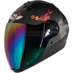 Buy FULL FACE HELMET SBA-2 MAHADEV 7WINGS MOTORBIKE HELMET (BLACK GREY CHROME RAINBOW VISOR) STEELBIRD on 0 % discount