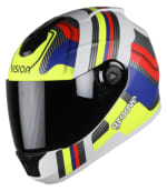 Buy FULL FACE HELMET SBH-11 VISION GROOVE MAT WHITE WITH NEON YELLOW   HIGN on 0 % discount