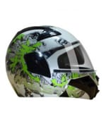 Buy STEELBIRD - MODULAR HELMET SB-34 ZORRO MASTIK FULL FACE (WHITE WITH GREEN) (60 CM) on 0 % discount