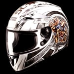 Buy FULL FACE HELMET SCORPION D1 DECOR D1 WHITE N4 (570MM) STUDDS on 0 % discount