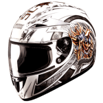 Buy FULL FACE HELMET SCORPION D1 DECOR D1 WHITE N4 STUDDS on 0 % discount