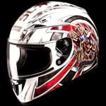 Buy FULL FACE HELMET SCORPION D1 DECOR D1 WHITE N2 (580MM) STUDDS on 0 % discount