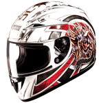 Buy FULL FACE HELMET SCORPION D1 DECOR D1 WHITE N2 STUDDS on 0 % discount