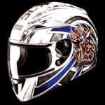 Buy FULL FACE HELMET SCORPION D1 DECOR D1 WHITE N1 (570MM) STUDDS on 0 % discount