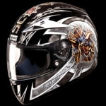 Buy FULL FACE HELMET SCORPION D1 DECOR D1 BLACK N4 (580MM) STUDDS on 0 % discount