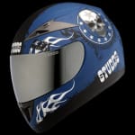 Buy FULL FACE HELMET SCORPION D3 DECOR WITH MIRROR VISOR D3 MATT BLUE (570MM) STUDDS on 0 % discount