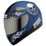 Buy FULL FACE HELMET SCORPION D3 DECOR WITH MIRROR VISOR D3 MATT BLUE STUDDS on 0 % discount