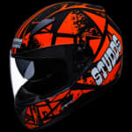 Buy FULL FACE HELMET SHIFTER D4 DECOR D4 MATT BLACK N10 ORANGE (580MM) STUDDS on 25.00 % discount