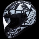 Buy FULL FACE HELMET SHIFTER D4 DECOR D4 MATT BLACK N6 WHITE (600MM) STUDDS on 0 % discount