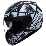 Buy FULL FACE HELMET SHIFTER D4 DECOR D4 MATT BLACK N6 WHITE STUDDS on 0 % discount