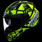 Buy FULL FACE HELMET SHIFTER D4 DECOR D4 MATT BLACK N5 YELLOW (600MM) STUDDS on 0 % discount