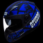 Buy FULL FACE HELMET SHIFTER D4 DECOR D4 MATT BLACK N1 BLUE (570MM) STUDDS on 0 % discount