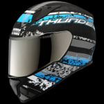 Buy FULL FACE HELMET THUNDER D1 DECOR MATT BLACK N1(600MM)  STUDDS on 0 % discount